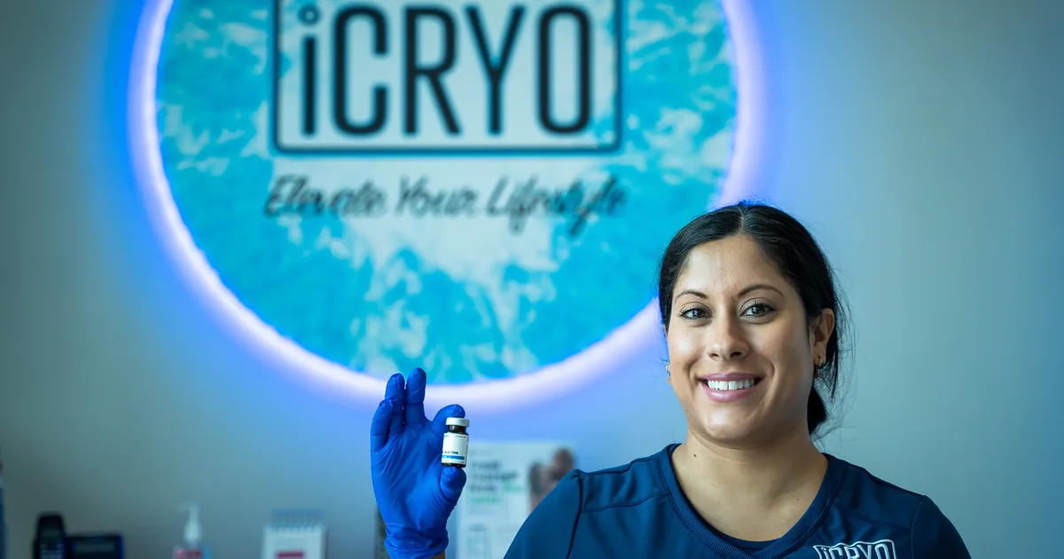 Energized client after a B12 vitamin shot at iCRYO New Braunfels