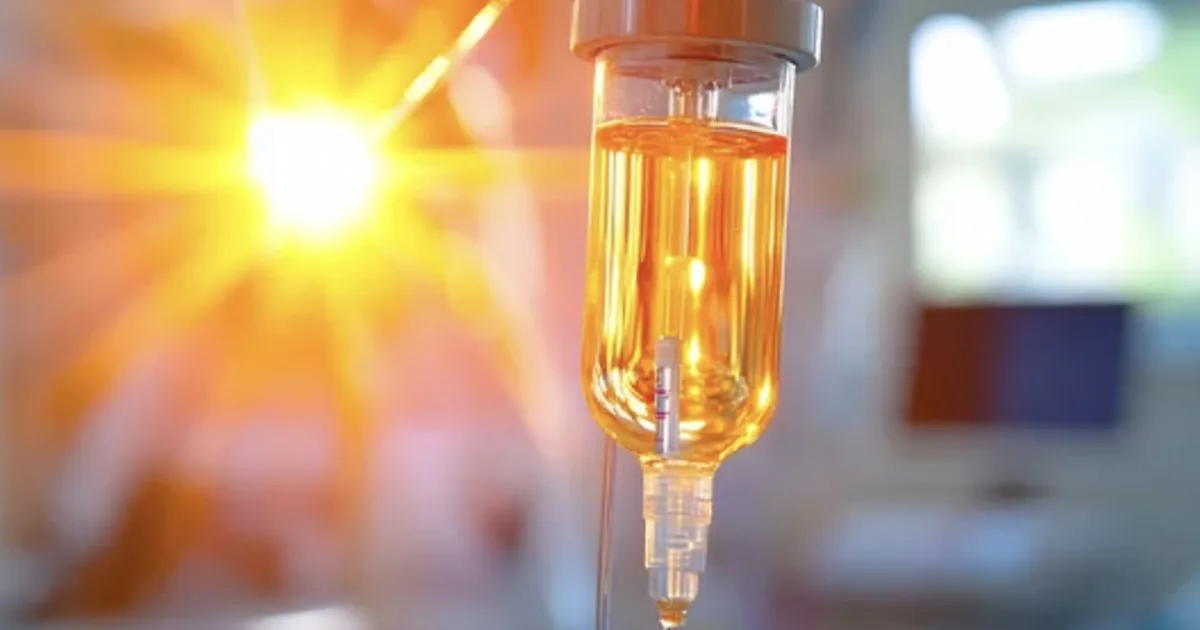 Client receiving a High-C vitamin C IV for immune support at iCRYO New Braunfels