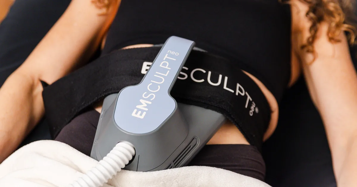 EMSCULPT NEO session in progress at iCRYO New Braunfels, Texas