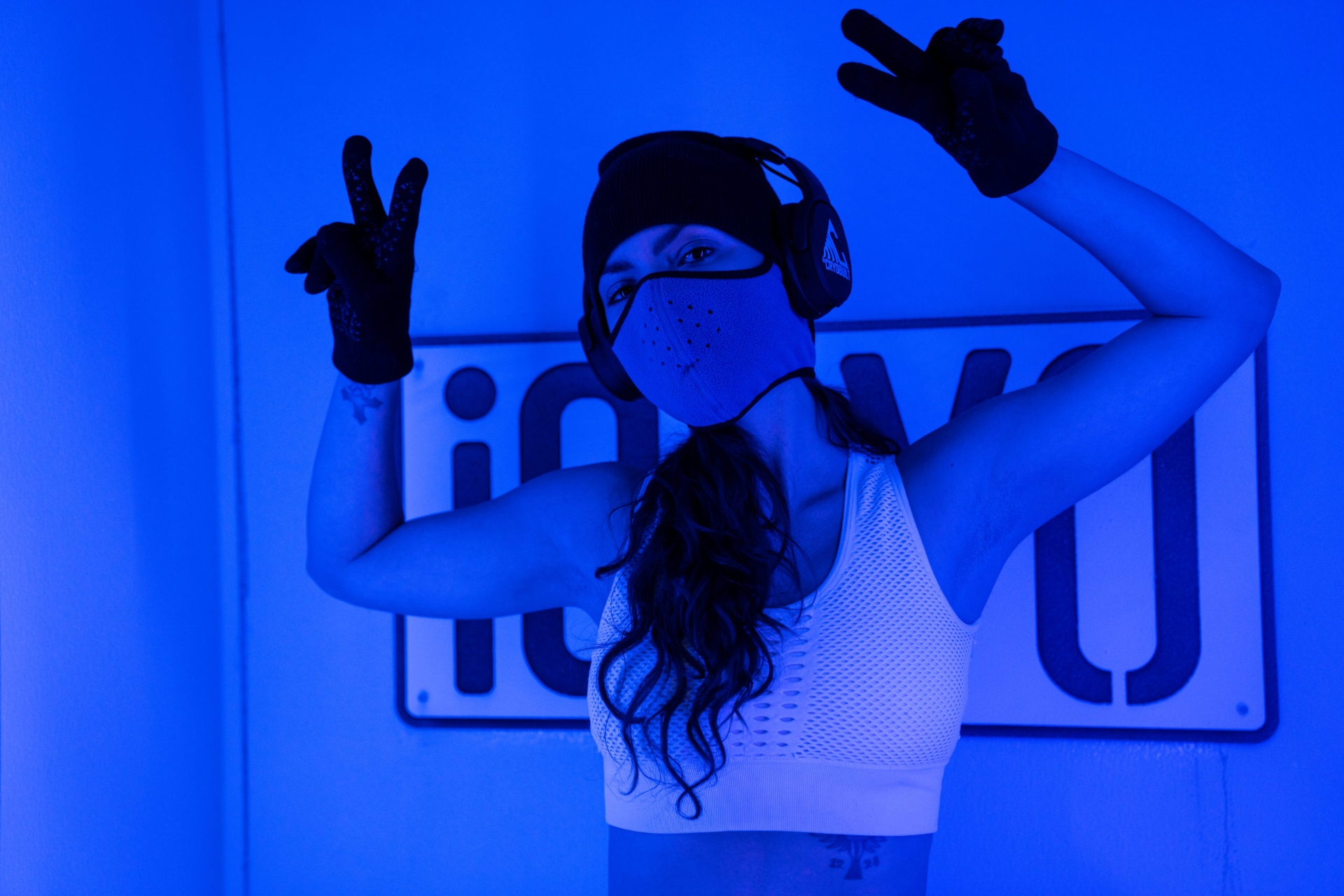 Person experiencing whole body cryotherapy session at iCRYO New Braunfels