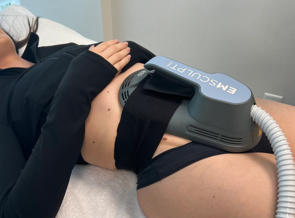 Emsculpt Neo session in progress at iCRYO New Braunfels
